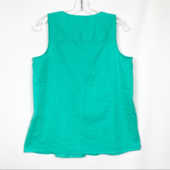 J. Crew Green Sleeveless Blouse Sz 0 - Picture 4 of 5